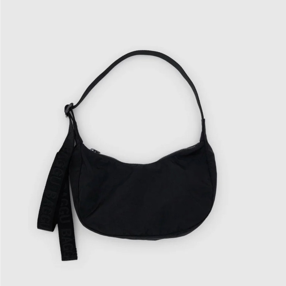 NWT Baggu Small Nylon Crescent Bag Black